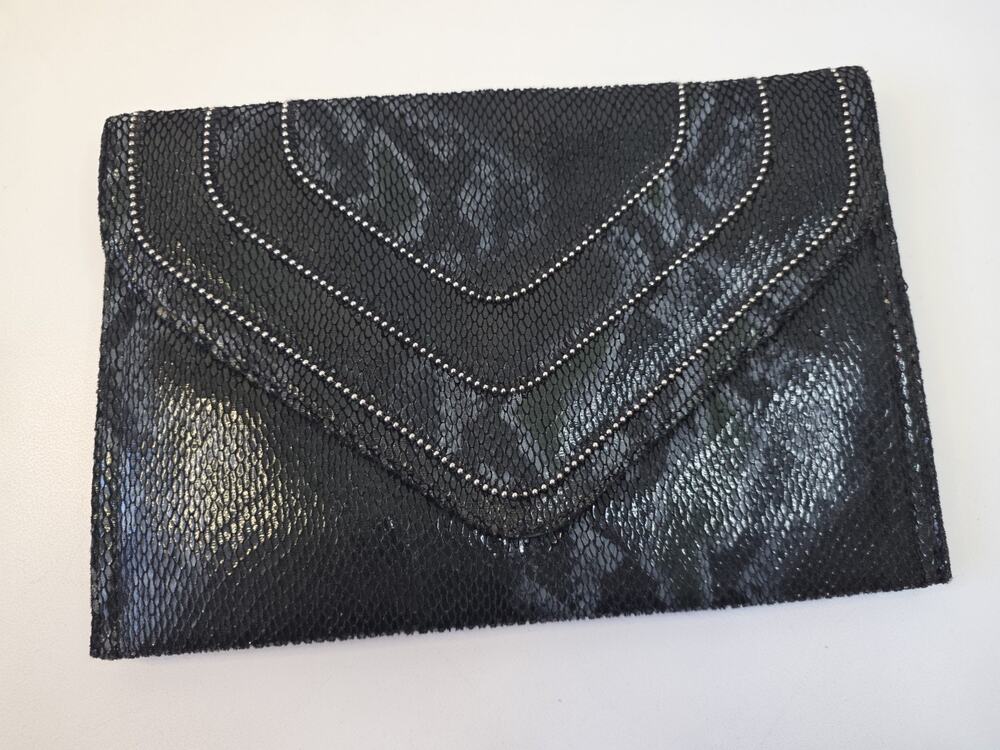 Jennifer Lopez Black Evening Purse With Silver Chain & Beading
